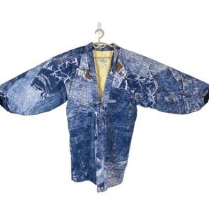 My Hanten Japanese Kimono Winter Jacket Warm Wear Free Size Made in Japan Cotton